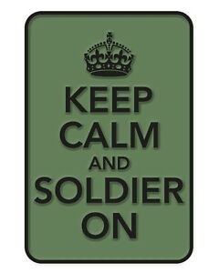 Keep Calm and Soldier on PVC Patch OD Green, Velcro backed Badge. Great for attaching to your field gear, jackets, shirts, pants, jeans, hats or even create your own patch board.  Size: 7.2x4.8cm