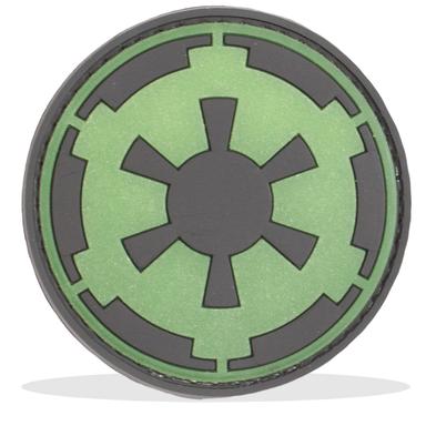 Imperial PVC Patch Glow in the Dark, Velcro backed Badge. Great for attaching to your field gear, jackets, shirts, pants, jeans, hats or even create your own patch board.  Size: 6cm