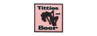 Titties and Beer PVC Patch, Velcro backed Badge. Great for attaching to your field gear, jackets, shirts, pants, jeans, hats or even create your own patch board.  Size: 4.2x4.2cm