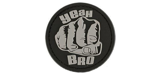 Yeah Bro PVC Patch, Velcro backed Badge. Great for attaching to your field gear, jackets, shirts, pants, jeans, hats or even create your own patch board.  Size: 6cm