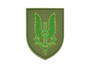 Special Air Service SUS, Who Dares Wins PVC Patch, Velcro backed Badge. Great for attaching to your field gear, jackets, shirts, pants, jeans, hats or even create your own patch board.  Size: 7.5x5.2cm