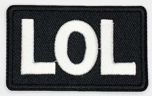 LOL Iron On Patch. Great for attaching to your jackets, shirts, pants, jeans, hats.  Size: 6.5X4cm