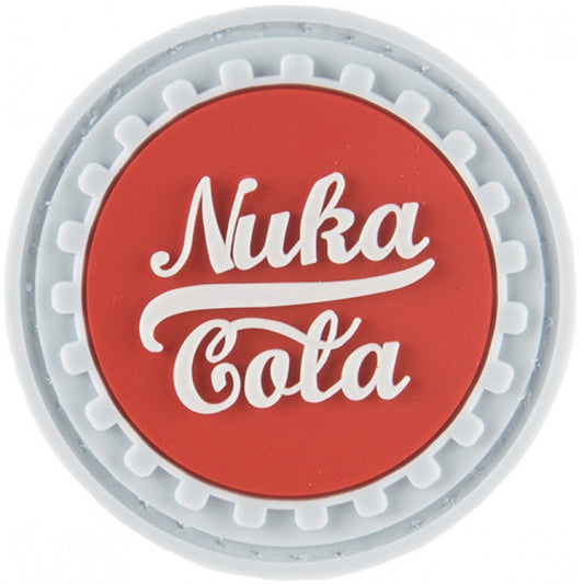 NUKA COLA PVC Patch, Velcro backed Badge. Great for attaching to your field gear, jackets, shirts, pants, jeans, hats or even create your own patch board.  Size: 4.5cm