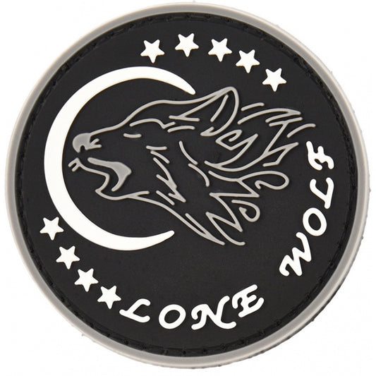 Lone Wolf PVC Patch, Velcro backed Badge. Great for attaching to your field gear, jackets, shirts, pants, jeans, hats or even create your own patch board.  Size: 6cm