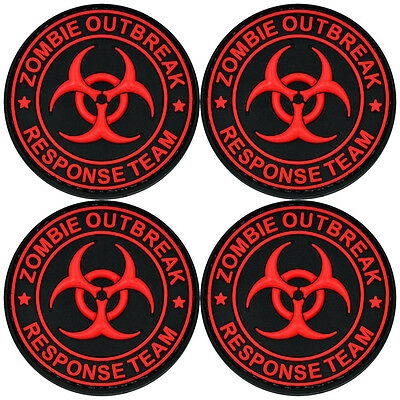 Zombie Outbreak Response Team Biohazard PVC Patch All Red, Velcro backed Badge. Great for attaching to your field gear, jackets, shirts, pants, jeans, hats or even create your own patch board.  Size: 6cm  moralepatches.com.au