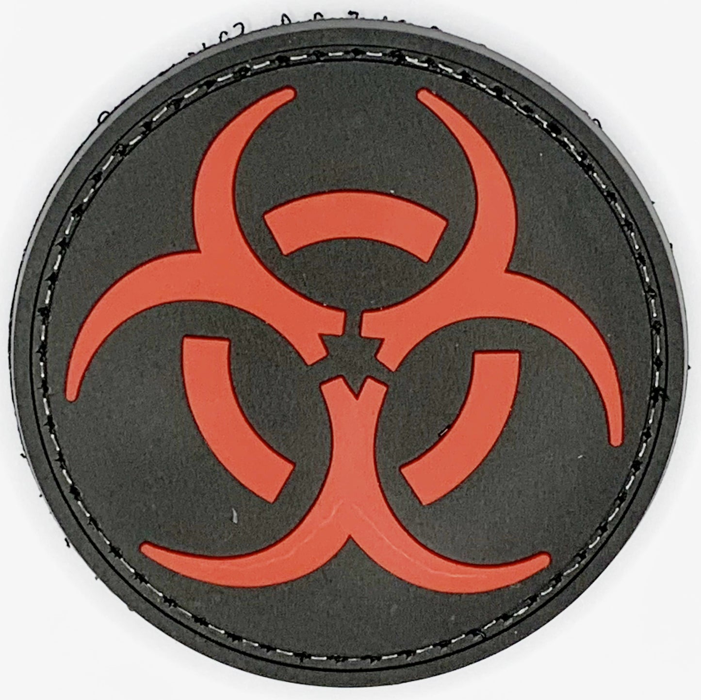 Round Biohazard PVC Patch Red, Velcro backed Badge. Great for attaching to your field gear, jackets, shirts, pants, jeans, hats or even create your own patch board.  Size: 6cm