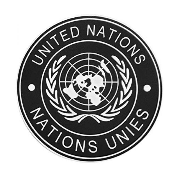 6cm PVC United Nations Flag Patch Round Tactical Velcro backed armband army combat badge in multiple colours.  Great for attaching to your field gear, jackets, shirts, pants, jeans, hats or even create your own patch board.