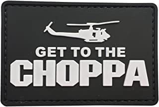 Get to the Choppa PVC Patch, Velcro backed Badge. Great for attaching to your field gear, jackets, shirts, pants, jeans, hats or even create your own patch board.  Size: 7.5x5cm