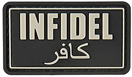 INFIDEL PVC Patch, Velcro backed Badge. Great for attaching to your field gear, jackets, shirts, pants, jeans, hats or even create your own patch board.  Size: 3x5.2cm