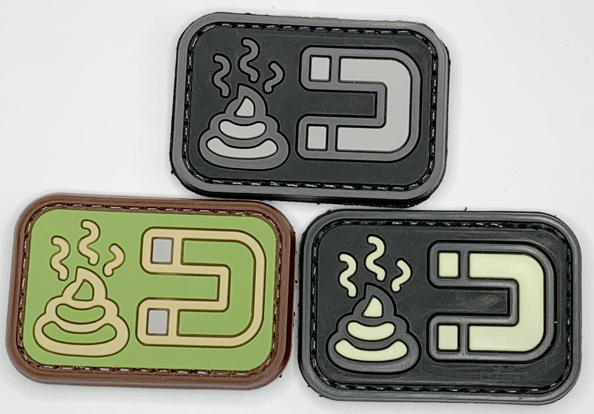 Shitmagnet PVC Patch, Velcro backed Badge. Great for attaching to your field gear, jackets, shirts, pants, jeans, hats or even create your own patch board.  Size: 5x3.3cm