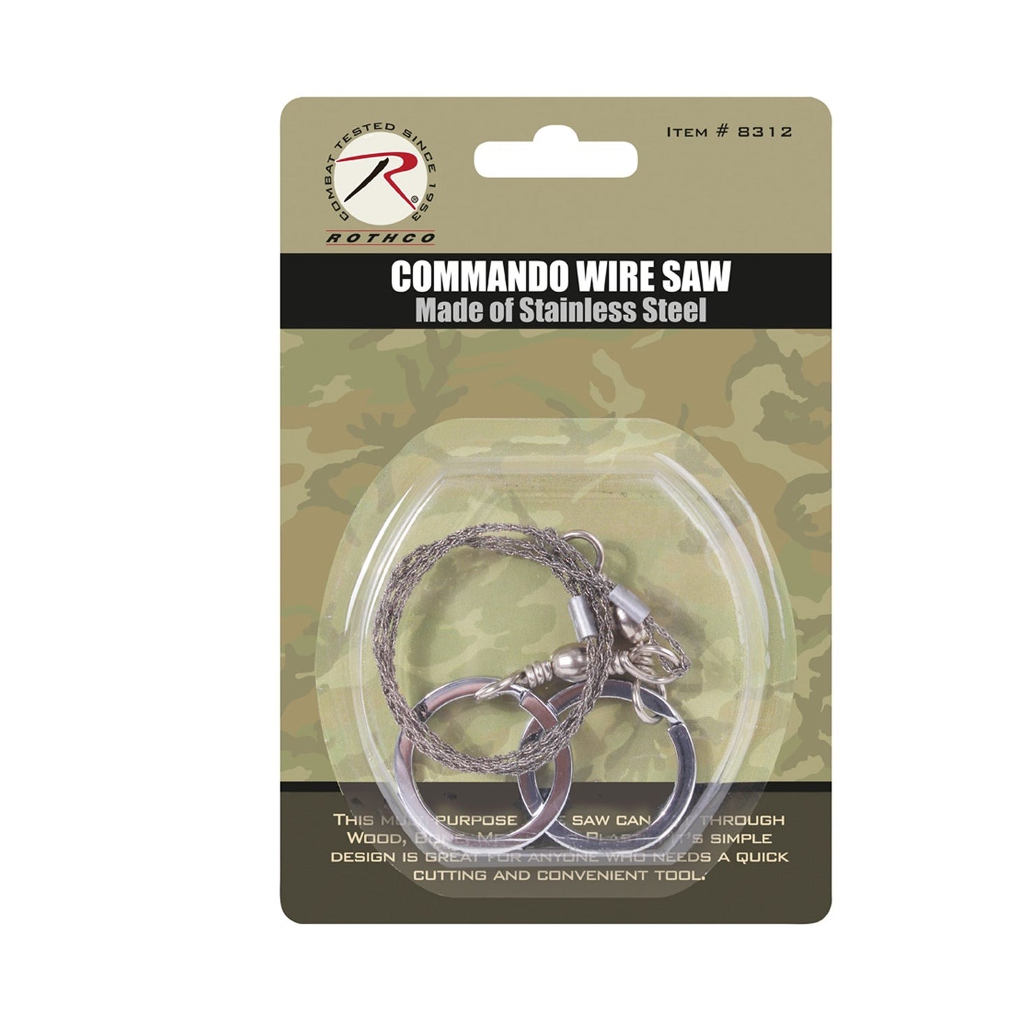 Lightweight and compact Rothco's Wire Saw is built to cut through the toughest of materials and easily stores in your survival bag.