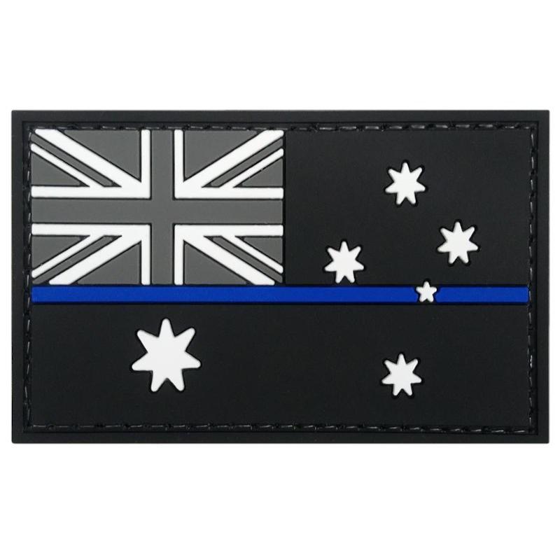 Australian Flag PVC Patch with Thin Blue Line