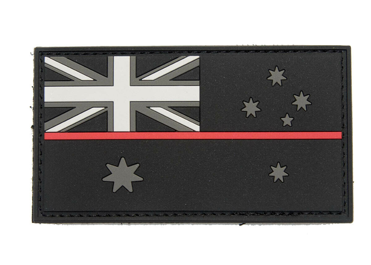 Australian Flag PVC Patch with Thin Red Line