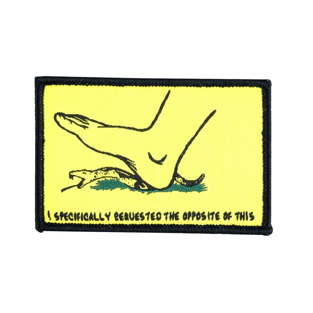 I Specifically Requested The Opposite of This PVC Patch, Velcro backed Badge. Great for attaching to your field gear, jackets, shirts, pants, jeans, hats or even create your own patch board.  Size: 7.5x5cm