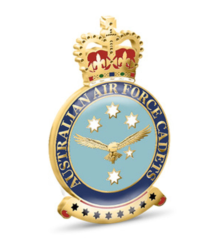 Australian Air Force Cadet (AAFC) 20mm full colour enamel lapel pin. This beautiful gold plated lapel pin will look great on both you jacket or on your cap.