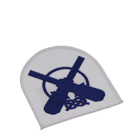 Perfectly sized, this Boatswains Mate Badge White has embroidered details ready for wear  Specifications:      Material: Embroidered details     Colour: Blue, White