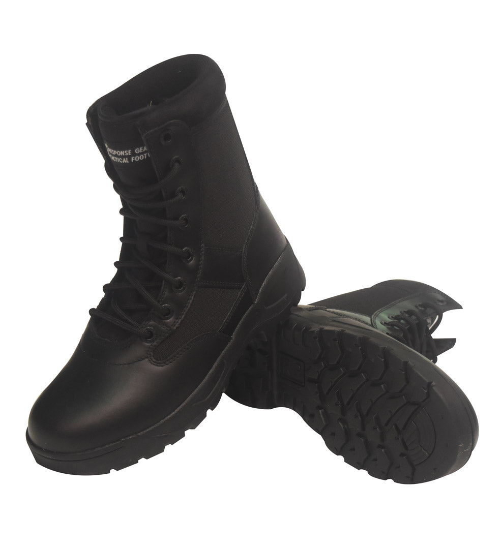 Australian Defence Force official Cadet issued 9″ waterproof Boot.  Waterproofed and water resistant treated.  High Performance removable cushion innersole.  Upper: Polishable Full Grain Leather and Nylon Upper.  Lining: Padded Wicking Lining.  Outsole: Slip and Oil Resistant Rubber Sole.