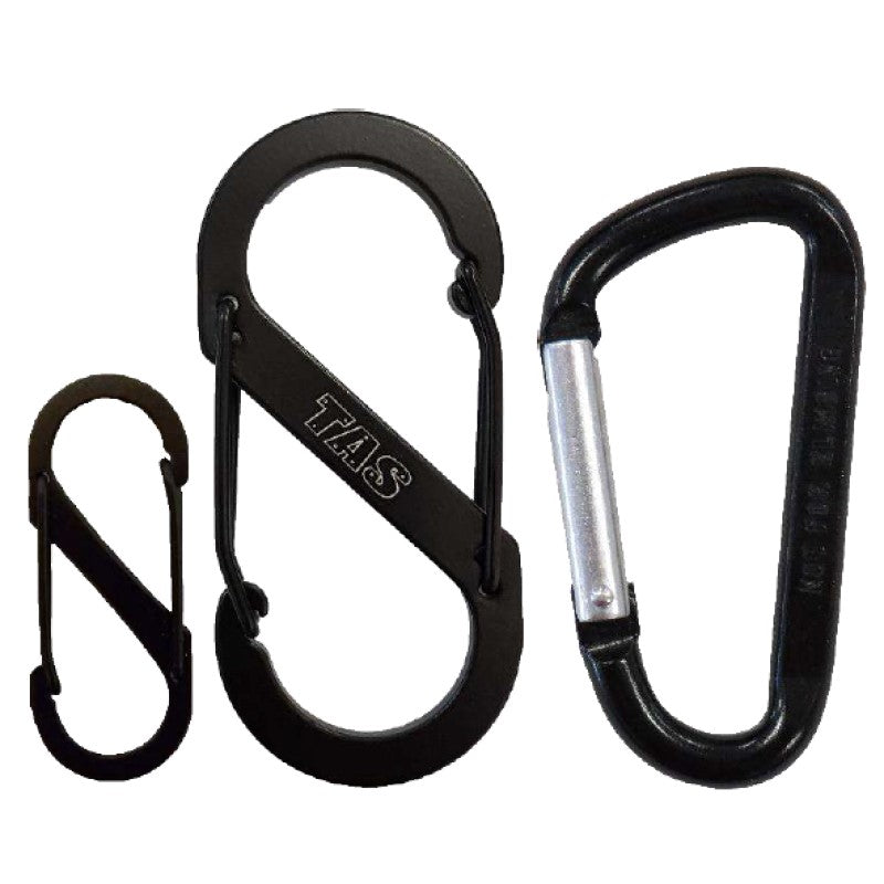 Figure 8 carabiner 40x16mm  Figure 8 carabiner 88x44x5mm  7cm Clip Gate Carabiner