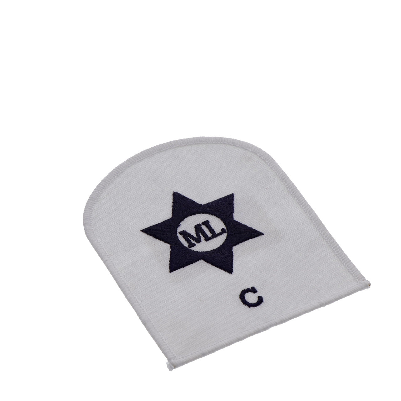 Perfectly sized, this Cook Badge White has embroidered details ready for wear  Specifications:  Material: Embroidered details Colour: Blue, White