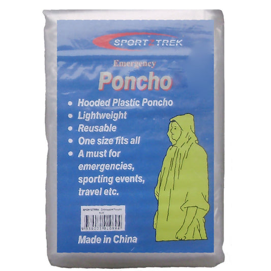 EMERGENCY CLEAR DISPOSABLE PONCHO 5 PACK