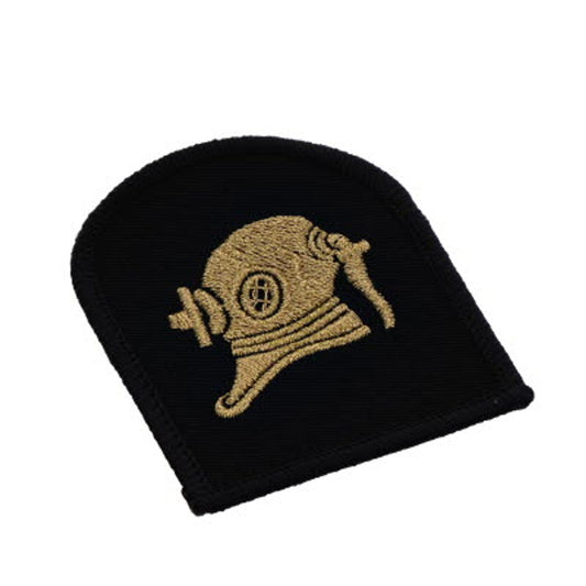 Perfectly sized, this Diver Helmet Badge has embroidered details ready for wear  Specifications:          Material: Embroidered details         Colour: Black, gold         Size: Small or large