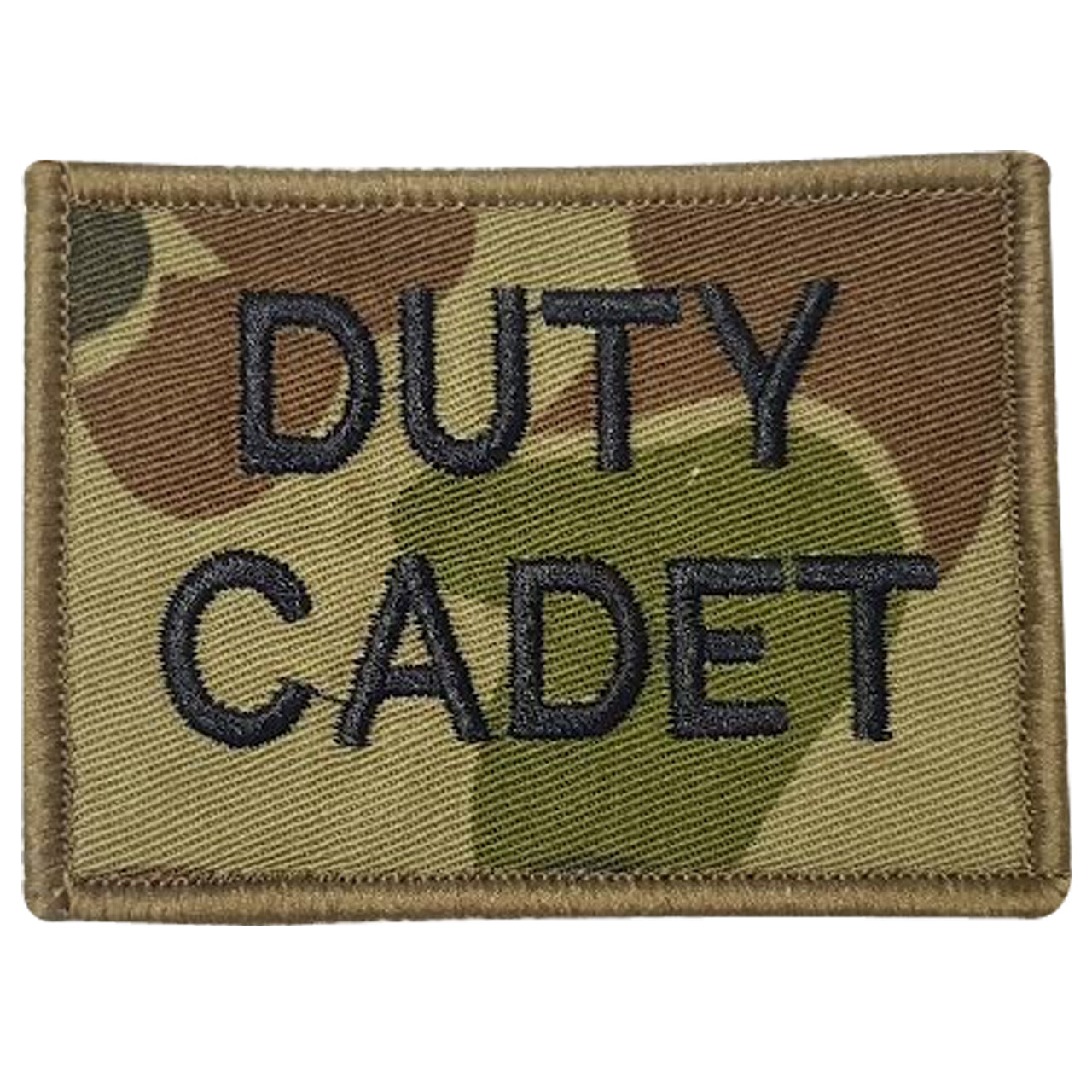 Duty Cadet Patch in various colours for a bit of fun. We had the idea to come up with a range of fun options as well. Size is 7.5cm x 5.5cm, lettering is 1.5cm in height. All embroidery is done in upper case letters only as a FYI. www.moralepatches.com.au