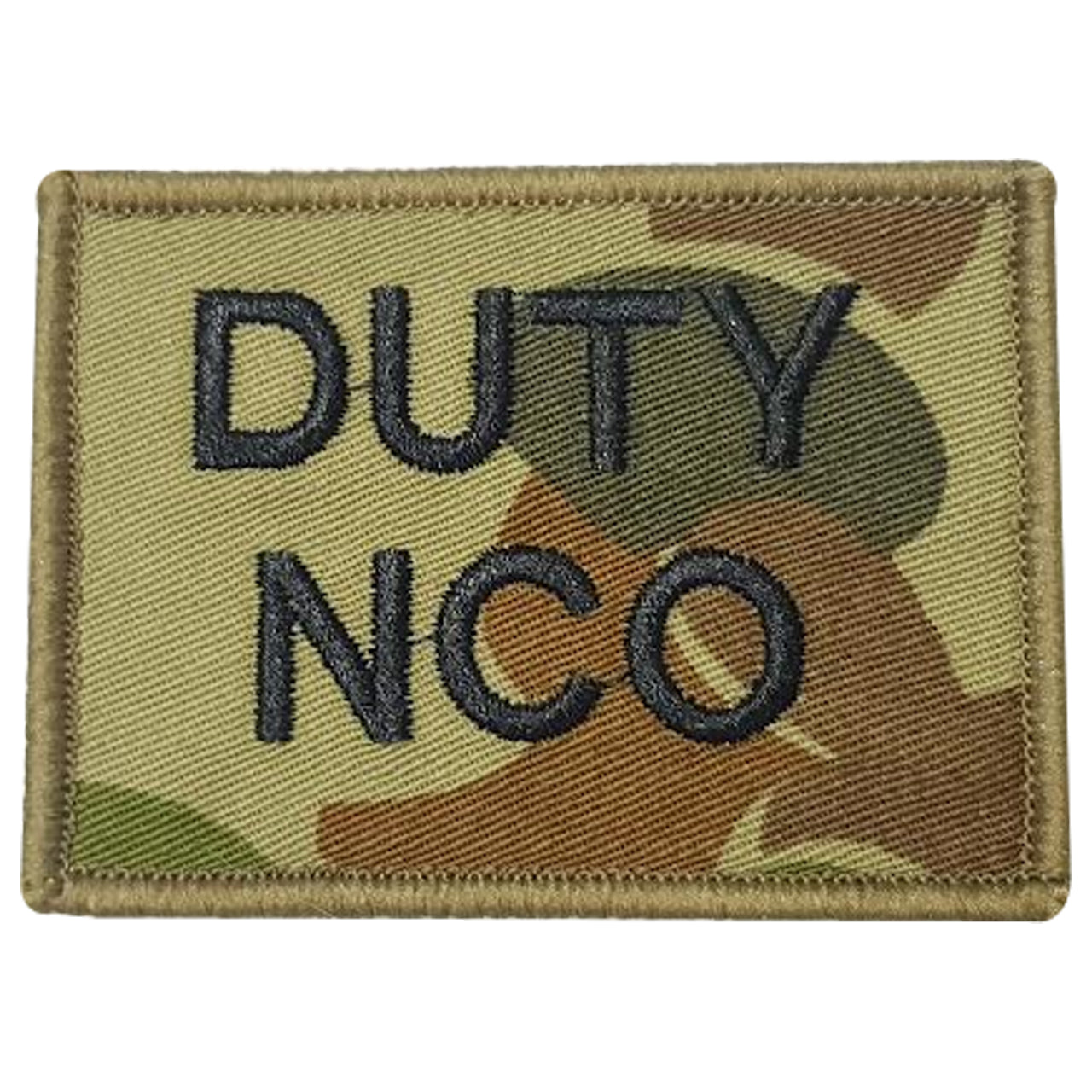 Duty NCO Patch in various colours for a bit of fun.  We had the idea to come up with a range of fun options as well.   Size is 7.5cm x 5.5cm  All embroidery is done in upper case letters only as a FYI.  Used on Brassards but also great for personal patch collections and if you need a different material or colour thread send us an email and we can do it for you. www.moralepatches.com.au