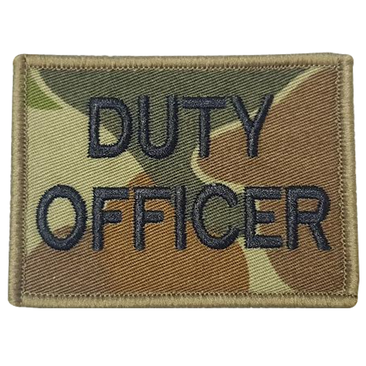 Duty Officer Patch in various colours for a bit of fun.  We had the idea to come up with a range of fun options as well.   Size is 7.5cm x 5.5cm  Used on Brassards but also great for personal patch collections and if you need a different material or colour thread send us an email and we can do it for you. www.moralepatches.com.au