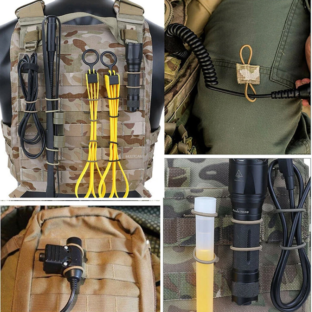 High quality MOLLE webbing fastners are great for attaching equipment such as torches and cylume sticks. Also great for securing camelbak tubes to webbing and other styles of equipment. Colours: Khaki OD Green Black www.moralepatches.com.au