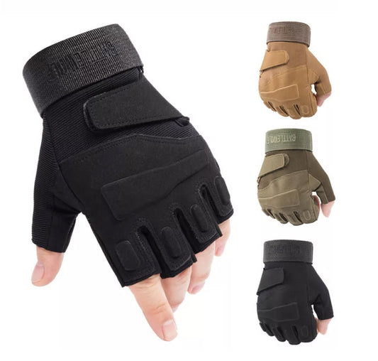 One Size Fits Most from small to large, definitely not XL or above. The velcro tightener helps keep everything firm as we put this through a rough 2 day combat test.  Great set of gloves for Military, cadets, scouts, hiking, hunting, outdoor sports or riding a motorbike.  Heavy duty  Adjustable velcro  Anti-slip material in the palm for better grip  Reinforced carbon fibre knuckle area  Light weight  Breathable fabric