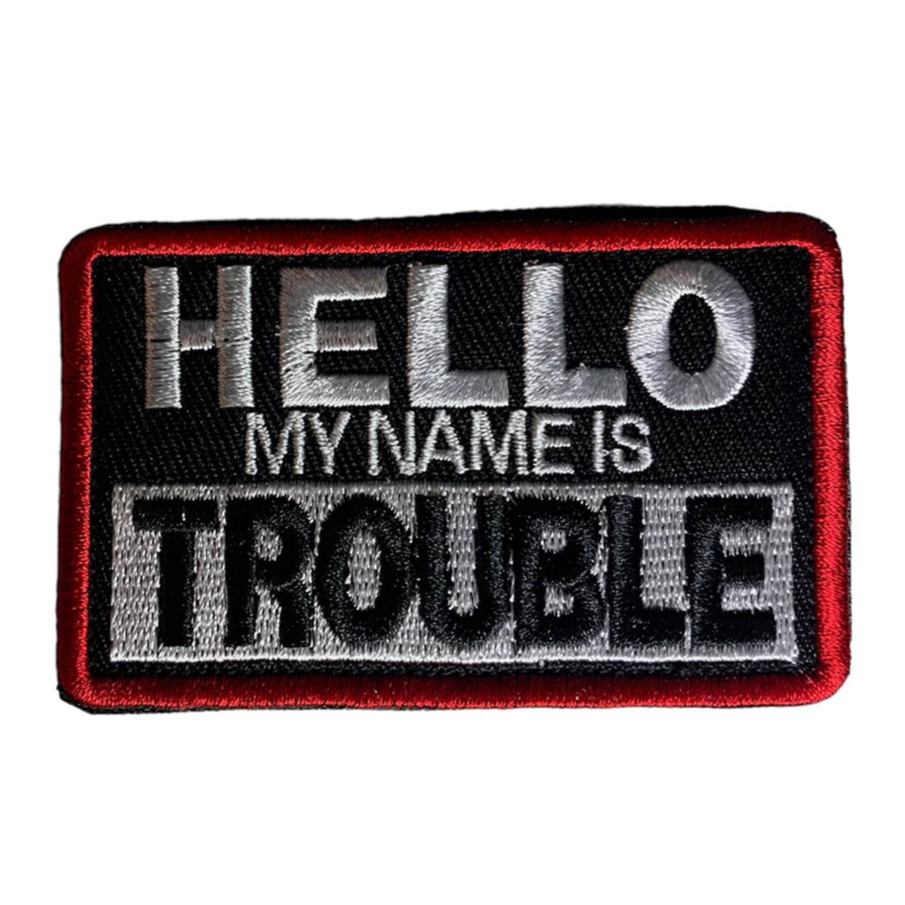 Hello My Name Is Trouble Patch Hook & Loop – Morale Patches Australia