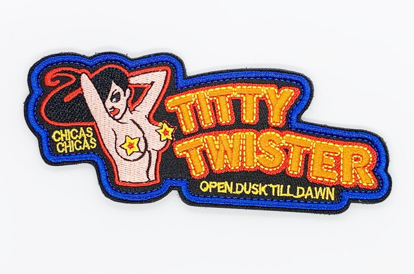 Tiddy Twister Large Patch Hook & Loop.   Size: 13.5x6cm   HOOK AND LOOP BACKED PATCH(BOTH PROVIDED)