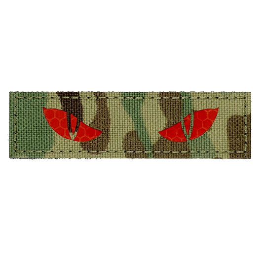 Eyes Reflective Laser Cut Multicam Patch Hook & Loop.   Size: 9x2.5cm  HOOK AND LOOP BACKED PATCH(BOTH PROVIDED)