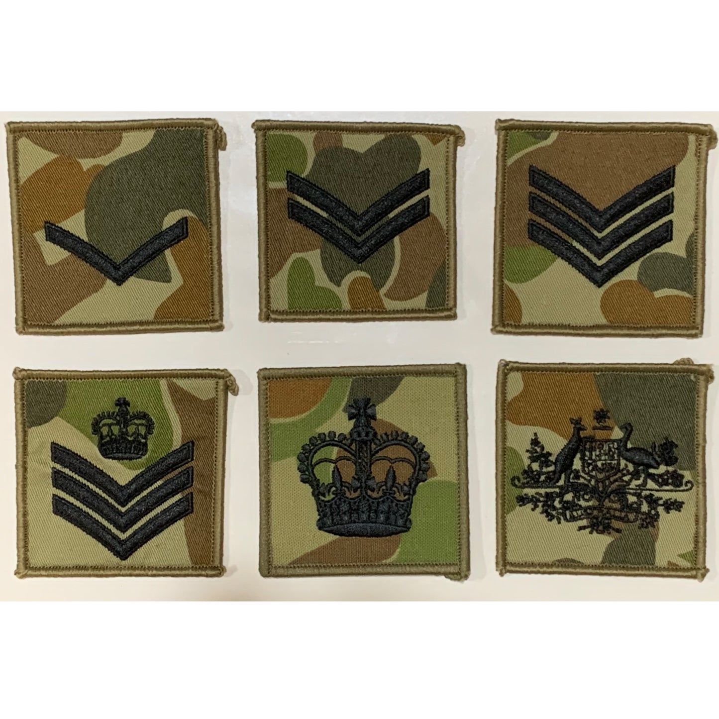 DPCU Rank Patches Non-Commissioned Rank Set Auscam