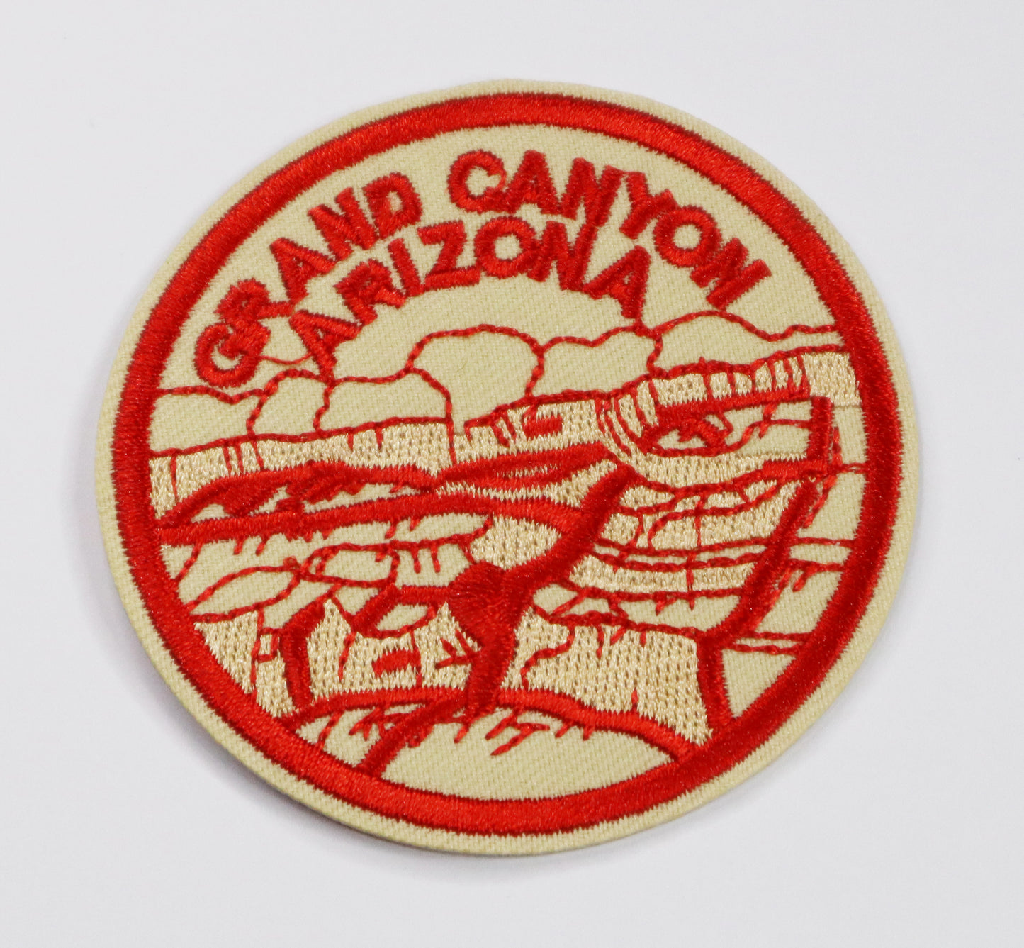 Grand Canyon Iron On Patch. Great for attaching to your jackets, shirts, pants, jeans, hats.  Size: 7cm