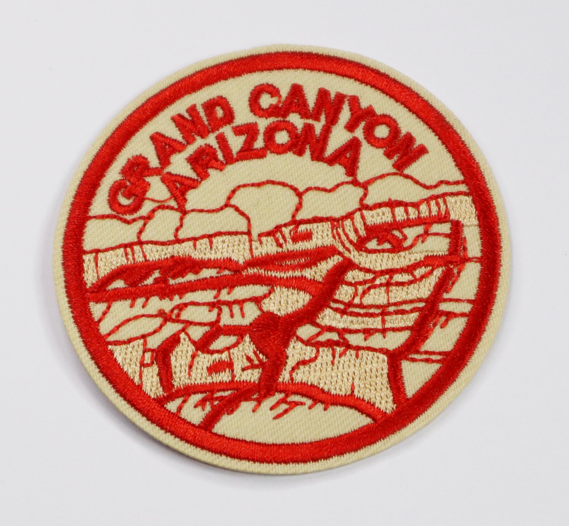 Grand Canyon Iron On Patch. Great for attaching to your jackets, shirts, pants, jeans, hats.  Size: 7cm