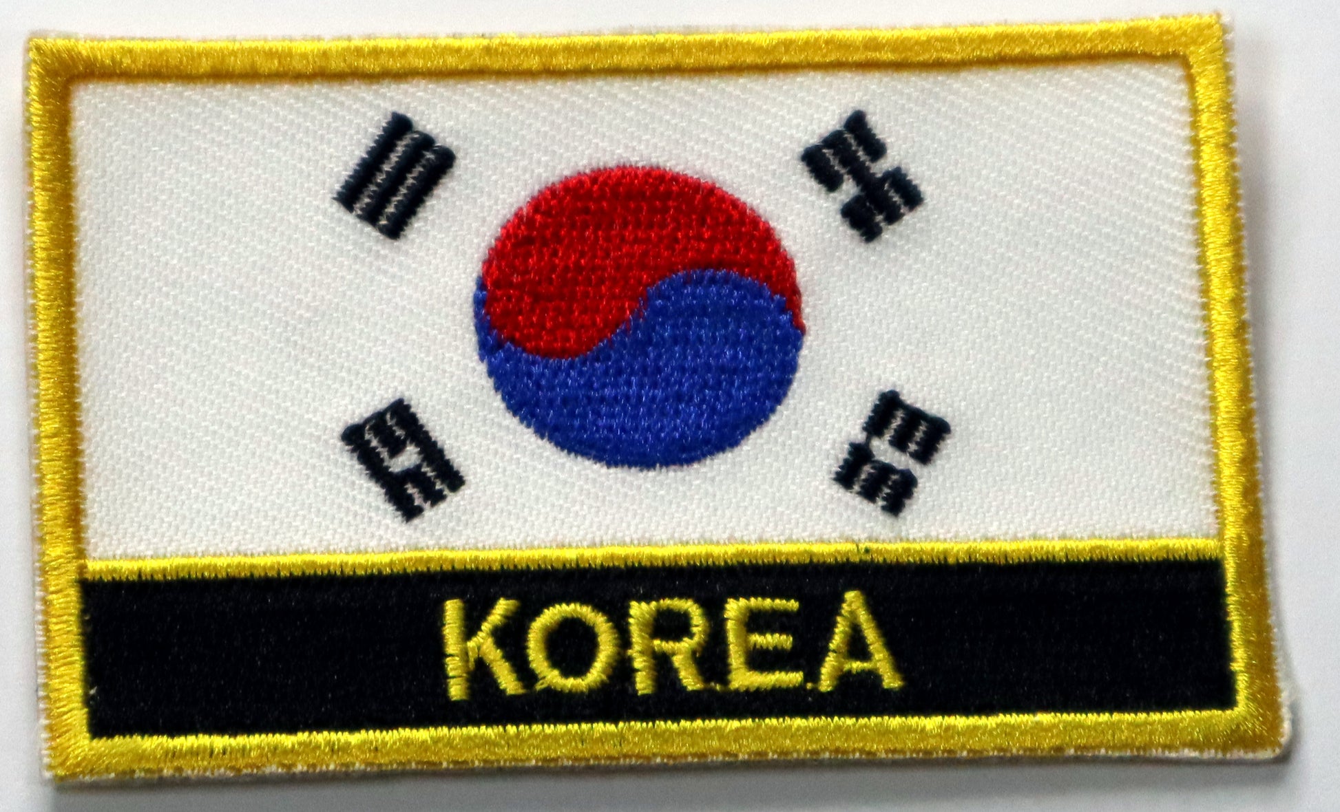 Korea Flag Iron On Patch. Great for attaching to your jackets, shirts, pants, jeans, hats.  Size: 8x5cm