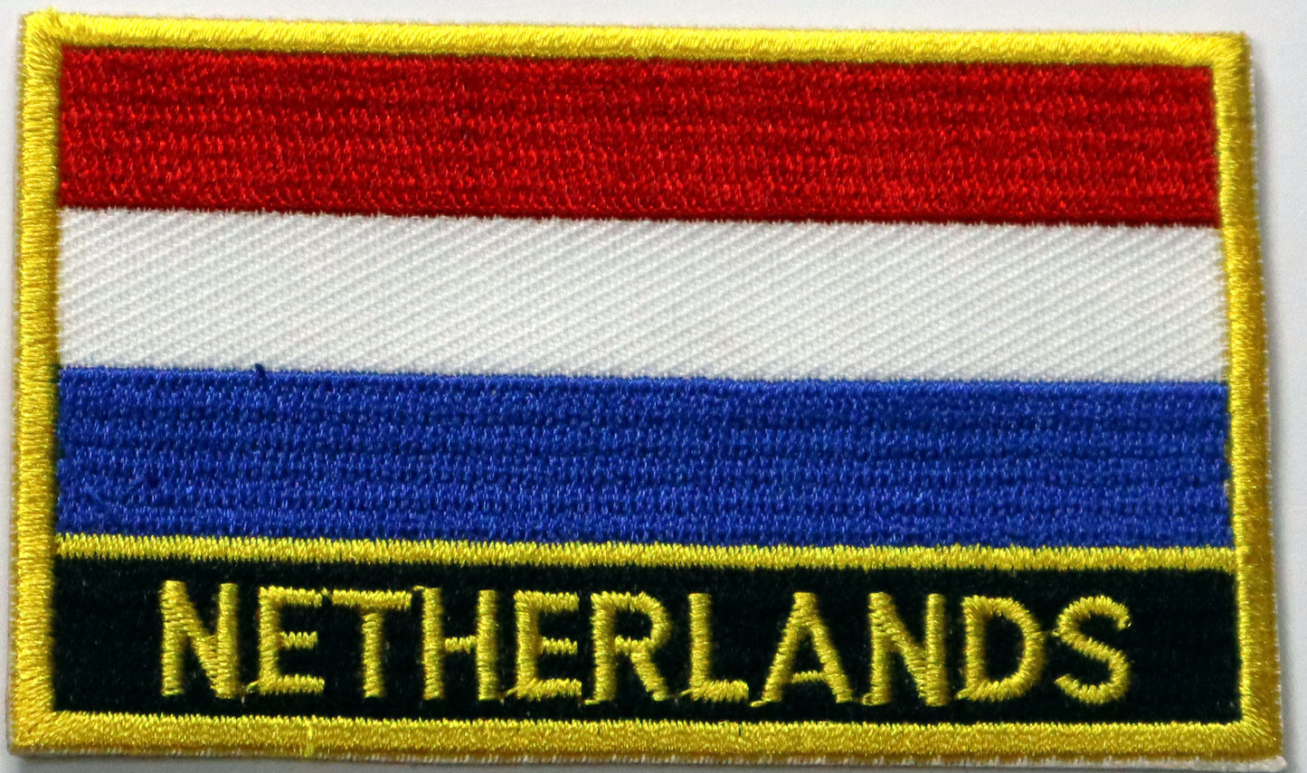 Netherlands Flag Iron On Patch. Great for attaching to your jackets, shirts, pants, jeans, hats.  Size: 8x5cm