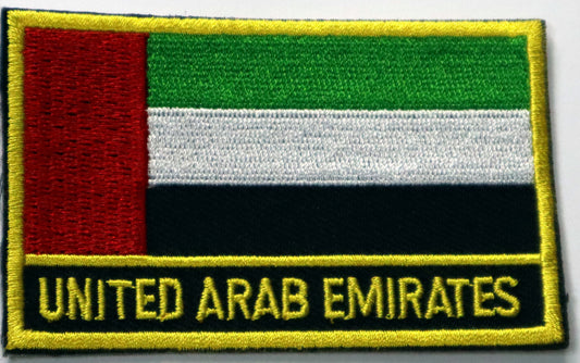 United Arab Emirates Flag Iron On Patch. Great for attaching to your jackets, shirts, pants, jeans, hats.  Size: 8x5cm