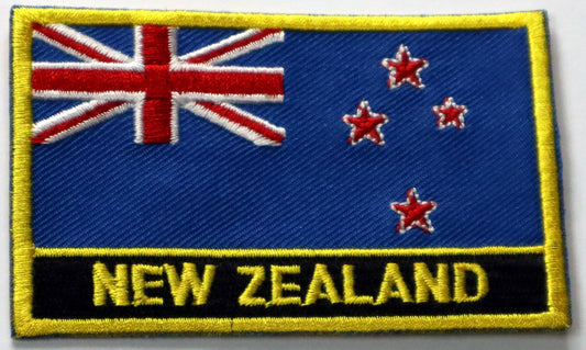 New Zealand Flag Iron On Patch. Great for attaching to your jackets, shirts, pants, jeans, hats.  Size: 8x5cm