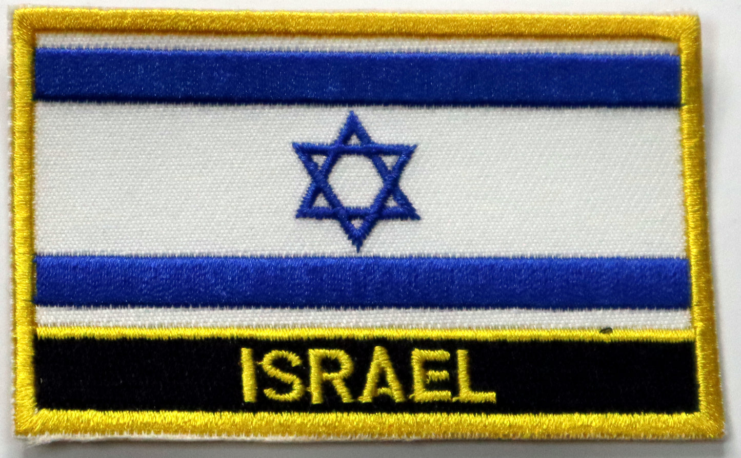 Israel Flag Iron On Patch. Great for attaching to your jackets, shirts, pants, jeans, hats.  Size: 8x5cm