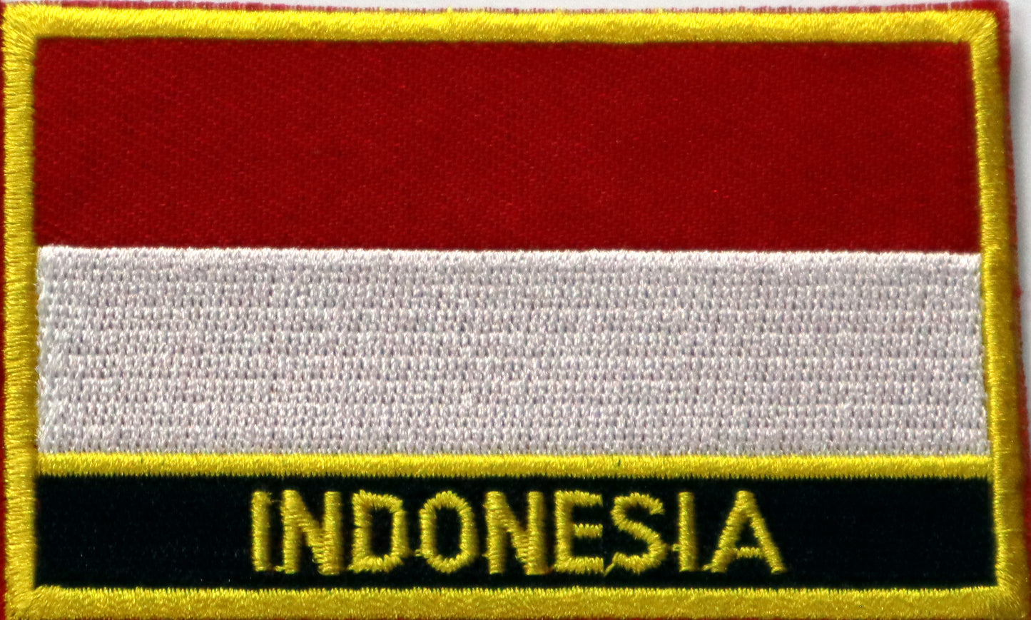 Indonesia Flag Iron On Patch. Great for attaching to your jackets, shirts, pants, jeans, hats.  Size: 8x5cm