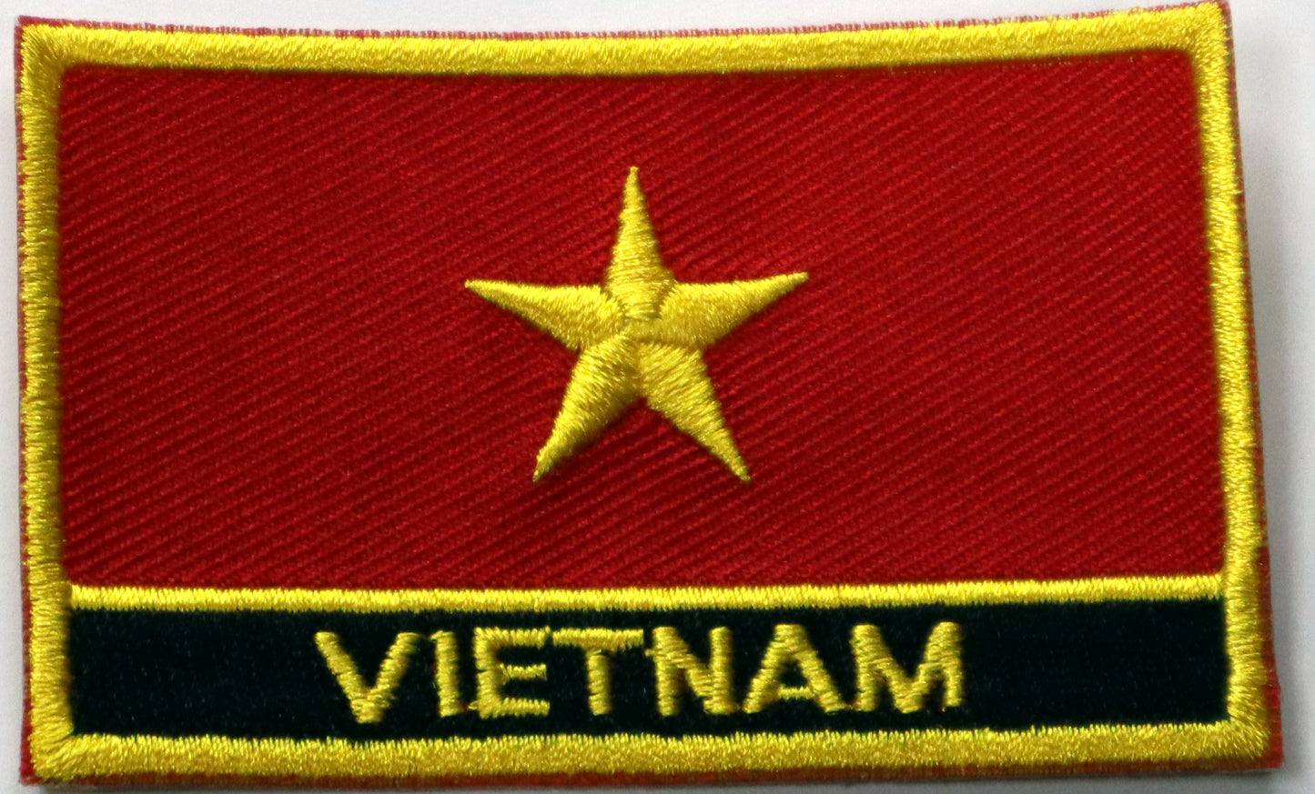 Vietnam Flag Iron On Patch. Great for attaching to your jackets, shirts, pants, jeans, hats.  Size: 8x5cm