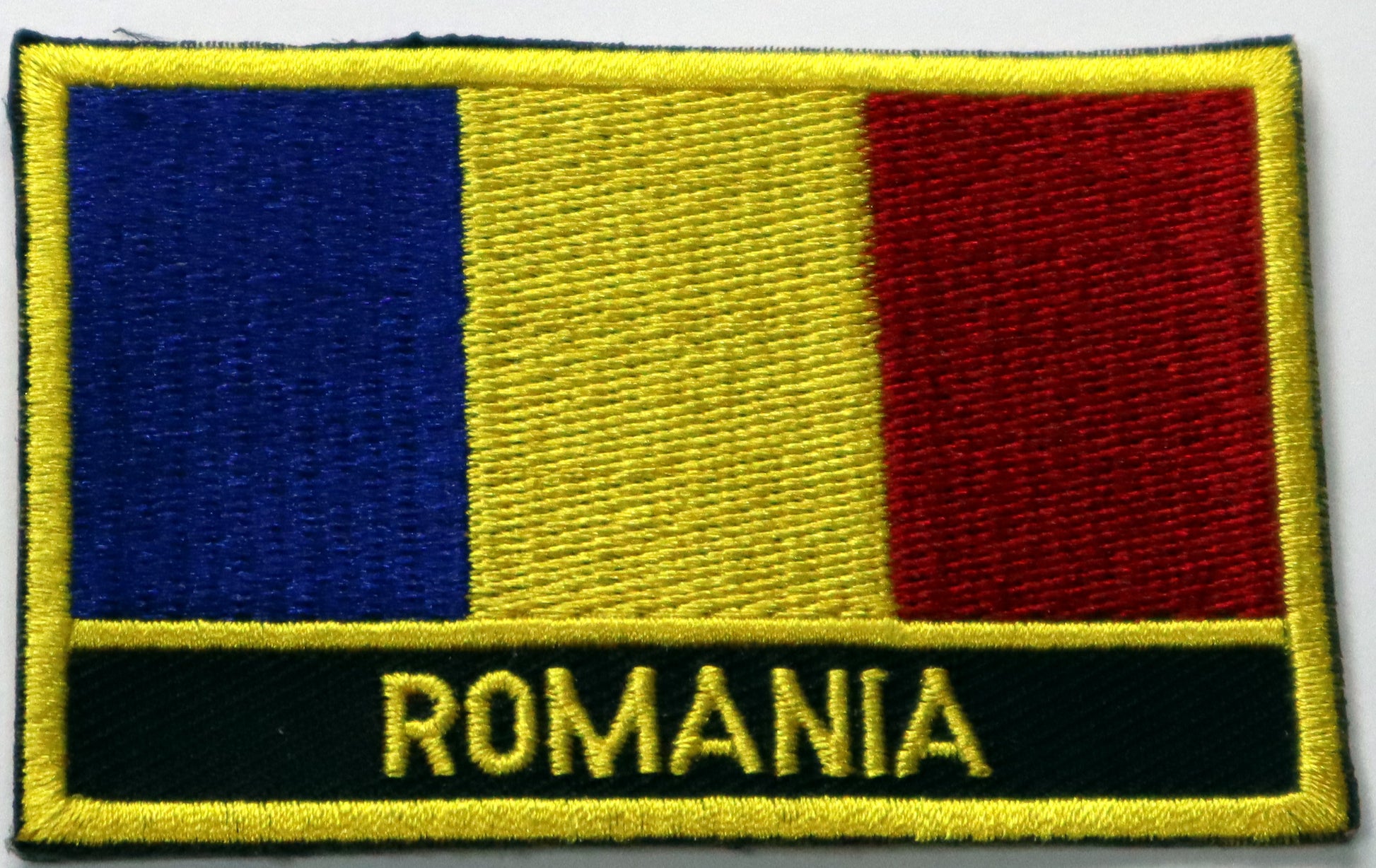 Romania Flag Iron On Patch. Great for attaching to your jackets, shirts, pants, jeans, hats.  Size: 8x5cm