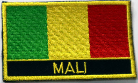 Mali Flag Iron On Patch. Great for attaching to your jackets, shirts, pants, jeans, hats.  Size: 8x5cm