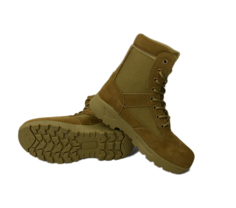 Australian Army offical Cadet issued 9″ waterproof Boot.  Waterproofed and water resistant treated.  High Performance removable cushion innersole.  Upper: Suede Leather and Nylon Upper.  Lining: Padded Wicking Lining.  Outsole: Slip and Oil Resistant Rubber Sole.