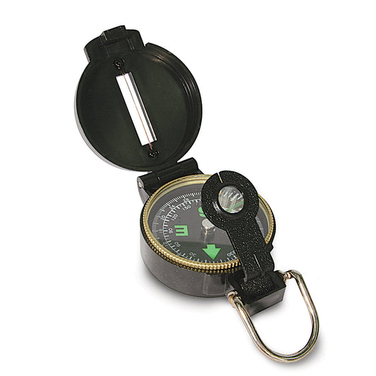 The Military MILS Lensatic Compass is designed for field military applications and orienteering. Includes both degrees and mils.  Smooth, Fast, Stable action Military Sighting Folding Sight Arm & Lid  Weight: 30g