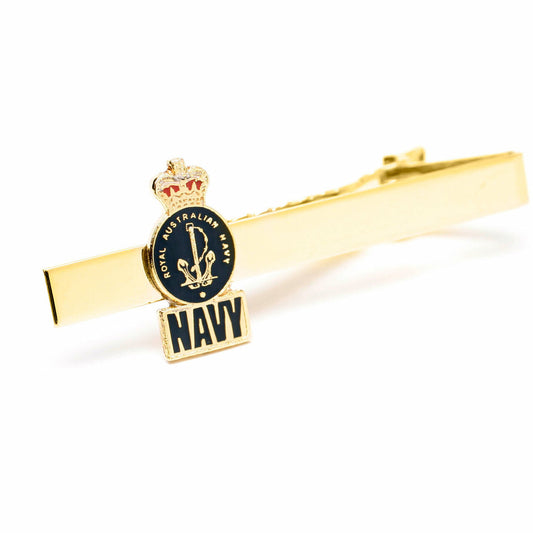 Own this Royal Australian Navy (RAN) full-colour female tie bar. This beautiful gold plated tie bar looks fantastic with both work and formal wear. Order yours today.  Specifications:  Material: Full-colour enamel, gold plated Colour: Gold, full-colour enamel Size: 20mm