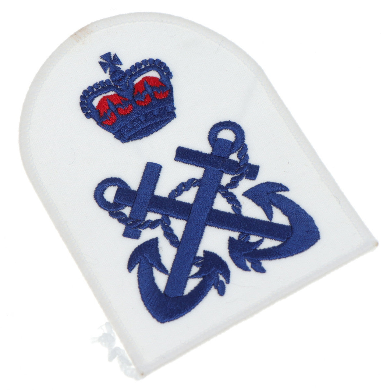 Perfectly sized, this Petty Officer Rank Badge White has embroidered details ready for wear  Specifications:      Material: Embroidered details     Colour: Blue, White, Red