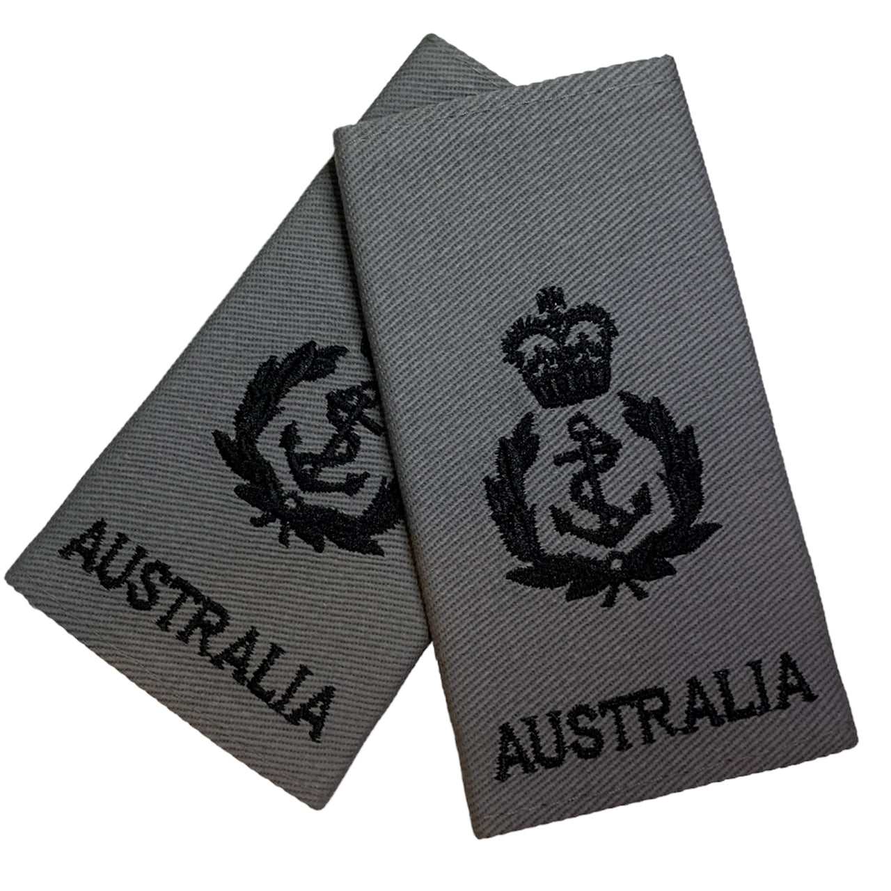 Order this quality Chief Petty Officer Soft Rank Insignia (grey) with embroidered detailing this set of two is ready for wear.   Specifications:  Material: Soft rank insignia, fabric, raised embroidery Colour: Grey, black Size: Standard www.moralepatches.com.au